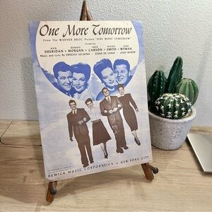 Vintage 1945 One More Tomorrow Sheet Music Warner Bros Ann Sheridan